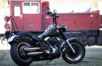 Sissy Bar für SOFTAIL Harley-Davidson® Fat Boy, Ø16mm Edelstahl Schwarz Matt Pulverbeschichtet