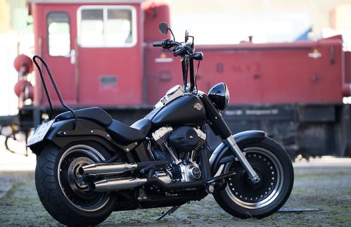 Sissy Bar für SOFTAIL Harley-Davidson® Fat Boy, Ø16mm Edelstahl Schwarz Matt Pulverbeschichtet